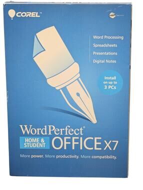 Corel WordPerfect Office X7 Home & Student Edition - Up To 3 PCs New/Sealed